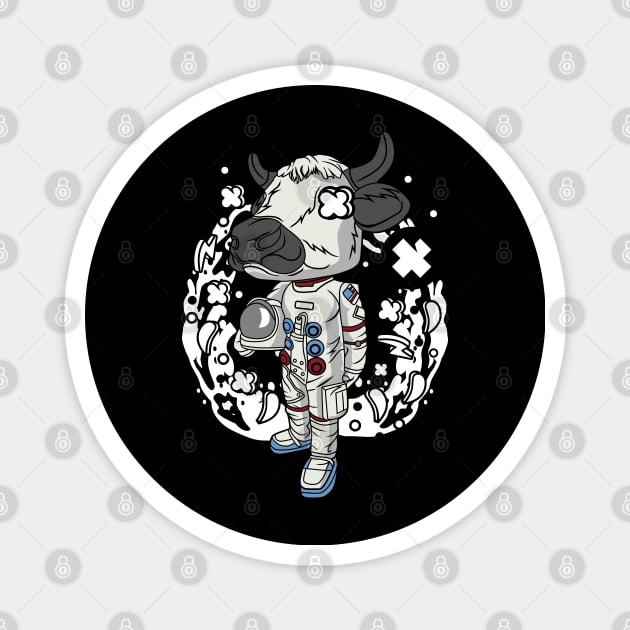 Space Cow Illustration Magnet by Mako Design 